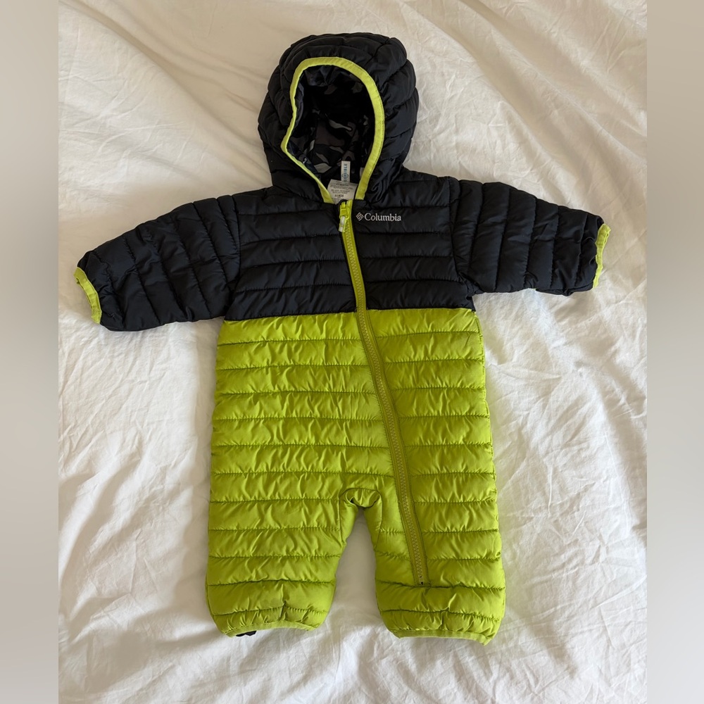 Columbia Black and Neon Green Infant Snowsuit
